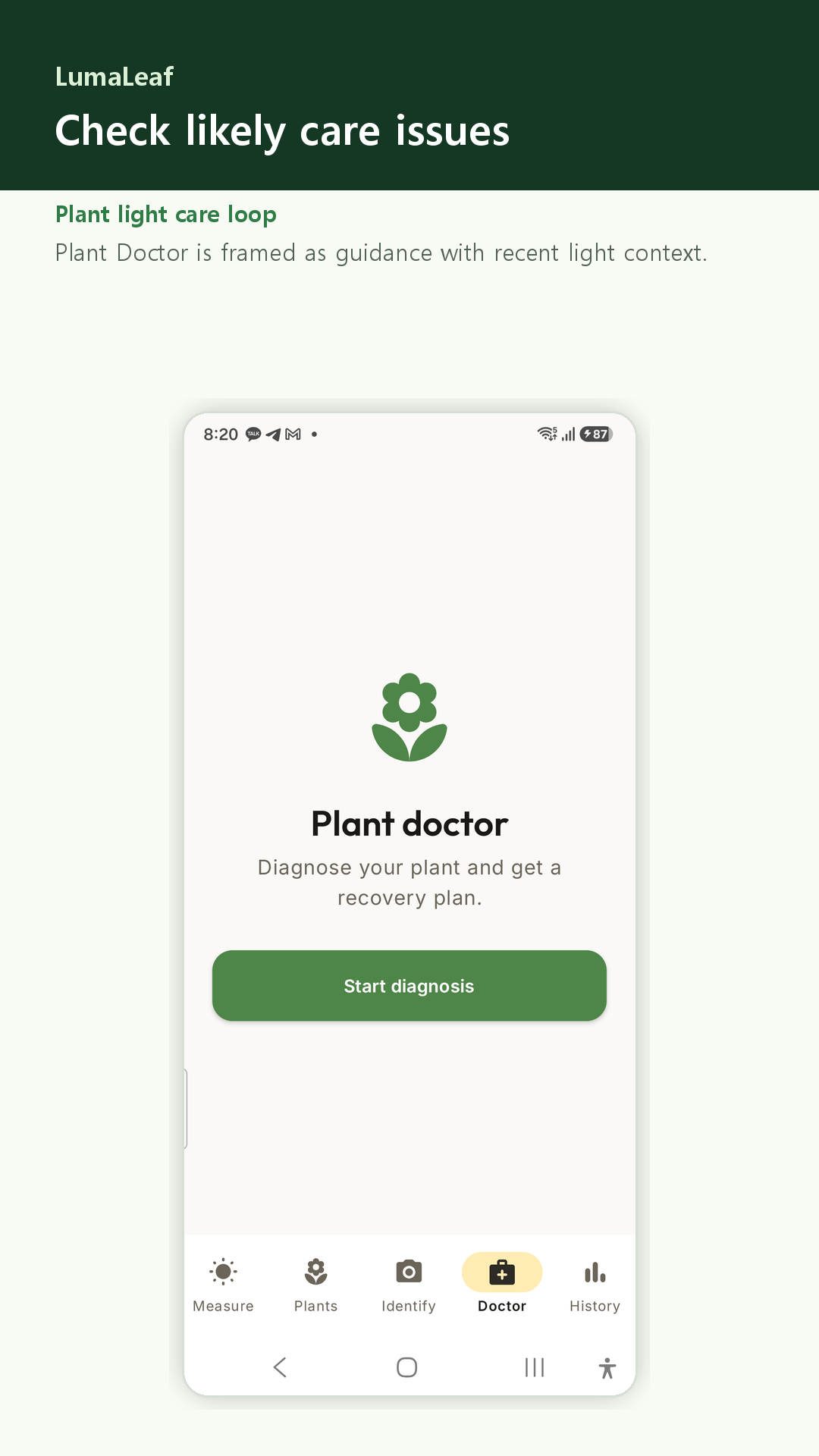 Plant Doctor entry screen